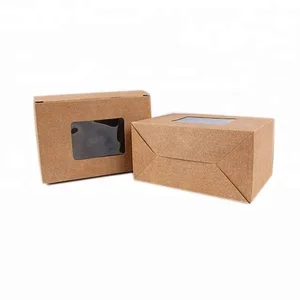 custom rigid kraft recycle paper gift box with pvc window