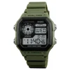Skmei dual time function fashion plastic colors band digital sport watch #1299