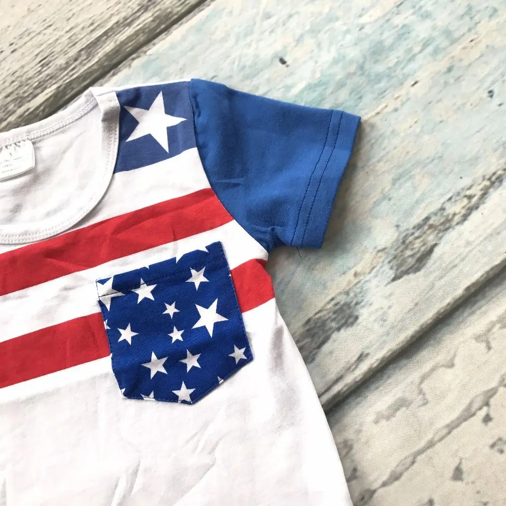 baby boy shorts sets boutique outfits cute cotton July 4th top shirts raglans summer clothes striped star kids wear