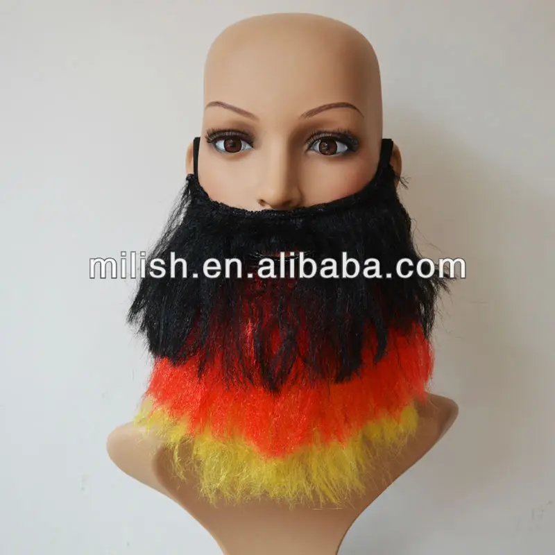 Promocional falso sintético preto vermelho amarelo Alemão Equipe fãs de Futebol Torcedor MMO-0190 barbas completo