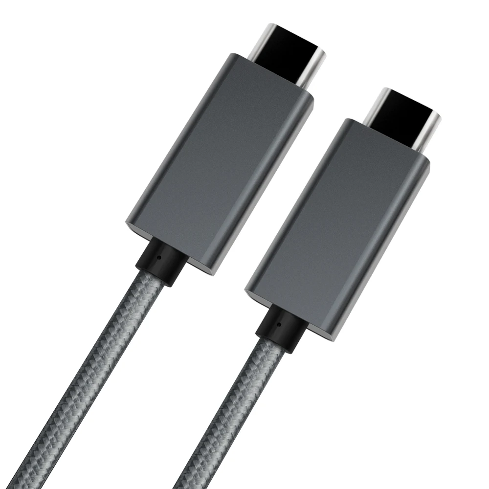 Dark Gray metal shell nylon 10Gbps type c fast cable usb 3.1 c to C Gen 2 4K audio video support - ANKUX.COM