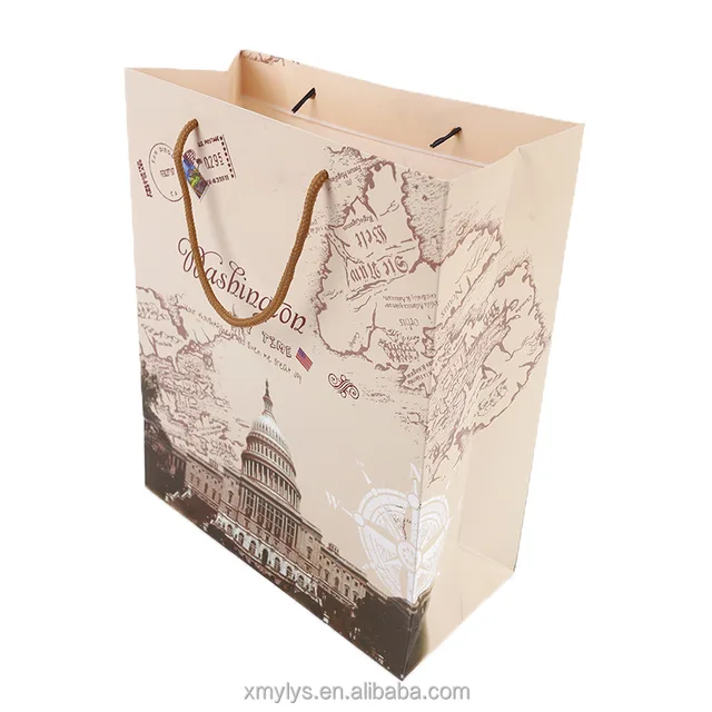 laminated gift apparel garment packaging paper shopping bag for
