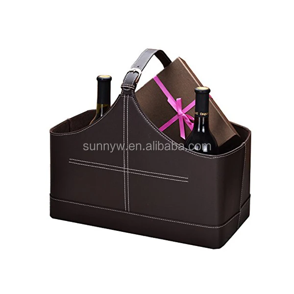 faux leather storage basket