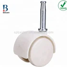 RoHS standard china hot 1" white roller ball removable nylon furniture caster wheels for baby bed