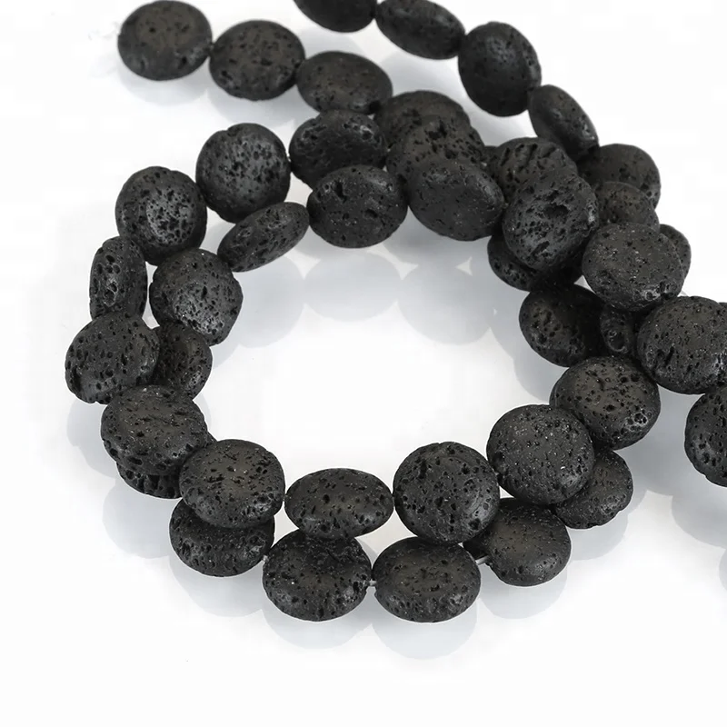 flat black beads