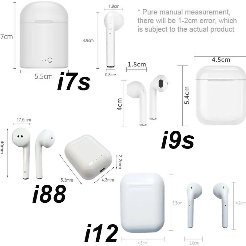 EARPHONE HEADSET i9s i10 TWS Wireless mini Bluetooth 4.2/5.0 Earbuds Bluetooth Headsets cheap price oem logo - ANKUX.COM