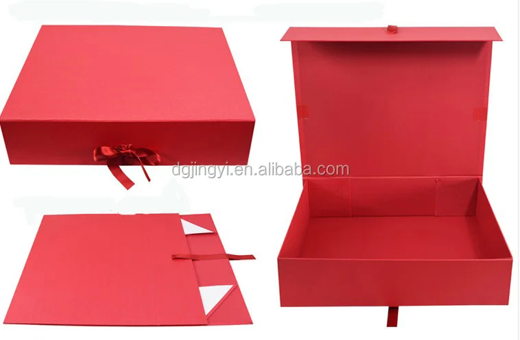 custom luxury rectangle folding paper gift box with handle