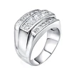 Jewelry Wholesale Channel Set Cubic Zirconia 925 Sterling Silver Men Ring