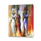 Handmade Women Photo Image Art Canvas Abstract African Oil Painting