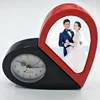 New Fashion Design Multifunctional Rotated DIY Sublimation Alarm Clock Photo Frame With Mirror For Makeup