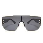one piece sunglasses men 2019 black brown gift male sun glasses for women uv400 blue mirror half metal