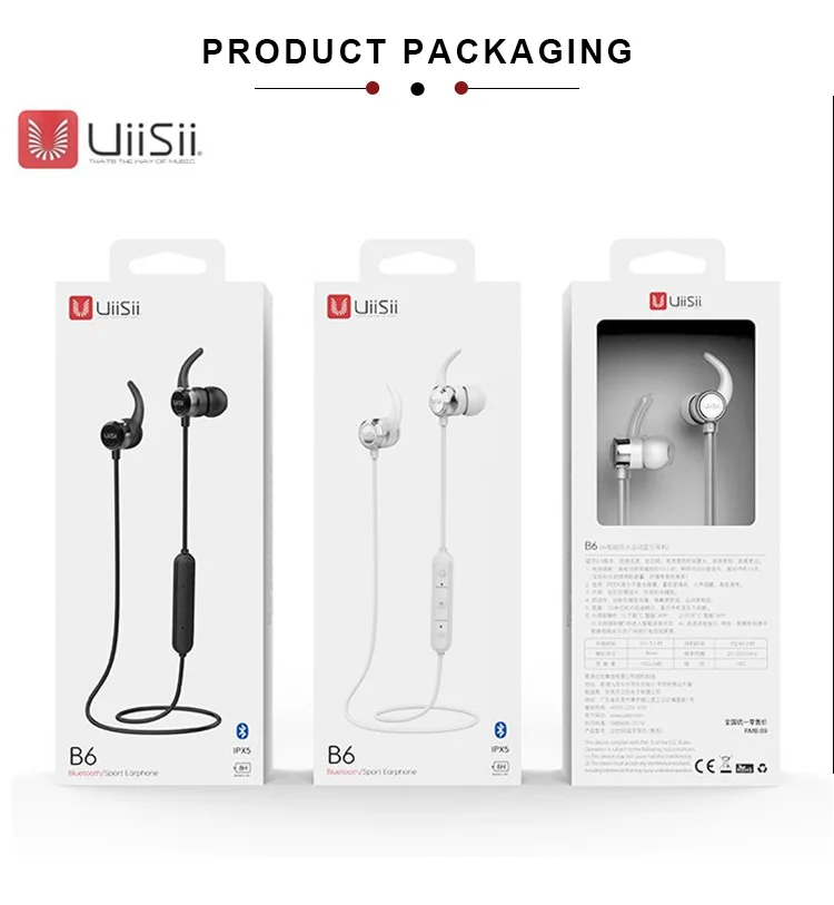 Uiisii B6 Hifi Earbuds Wireless Bluetooth Sport Earphone Headphone & Neckband Earphone For Mobile - ANKUX.COM