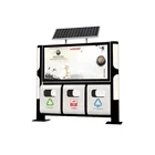 Outdoor waterproof aluminum frame solar light box with waste bin trash