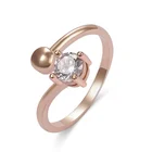 Manufacture high quality zircon brass fashion jewelry rose gold plated simple rings for women