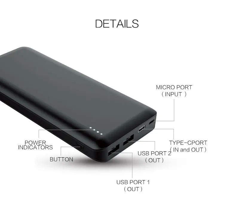 18w pd fast charging power bank 20000mah portable source battery chargers 12 volt type c laptop power bank - ANKUX.COM