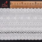 Eco-Friendly Embroidery Cotton Laces High Quality Wholesale Embroidery Water Soluble Delicate Cotton Flower Lace Trim