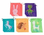 Giveaway Party Favor Baby Shower Cute Reusable Cartoon Animals Polyester Drawstring Pouch Bag