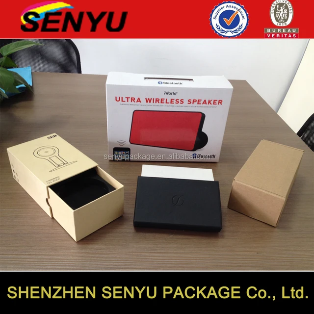 custom kraft drawer box with foam, corrugated paper packaging