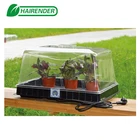black heated propagator seeding plant tray
