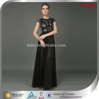 Muslim Long Sleeve Maxi Dress Black Chiffon Evening Dress