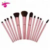 Wire Drawing Pink 12 Pieces Custom Makeup Brush Private Label Makeup Brush Set