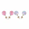 Factory Price Pink Opal Rough Ball Post Earrings Trendy Opal Earring Stud Jewelry