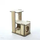 china factory pet cat wood house,cheap promotion cat scratcher house cat wood tree