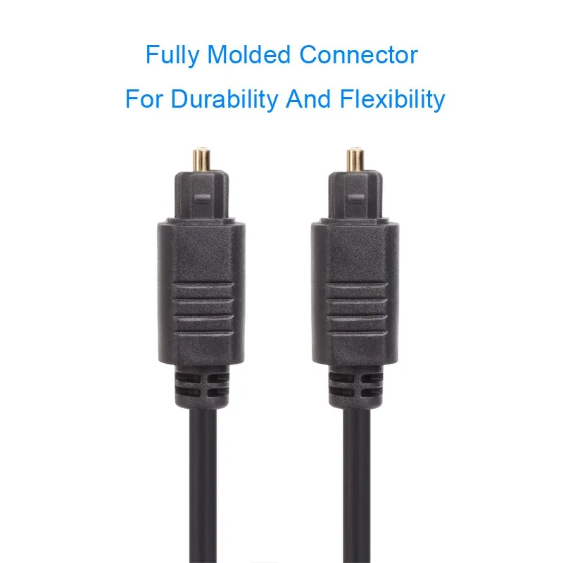 High Quality Better Clarity Digital Signal Fiber Optical Audio Toslink Male to Male Cable 6 Feet (1.8 Meters) Gold Plated - ANKUX.COM