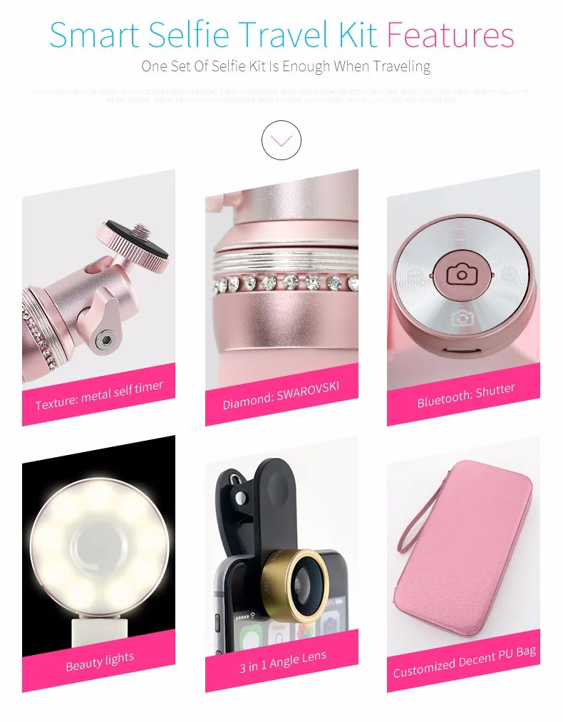 2016 Noosy new arrival product smart selfie travel kit,metal selfie stick,portable bluetooth selfie stick for photograph