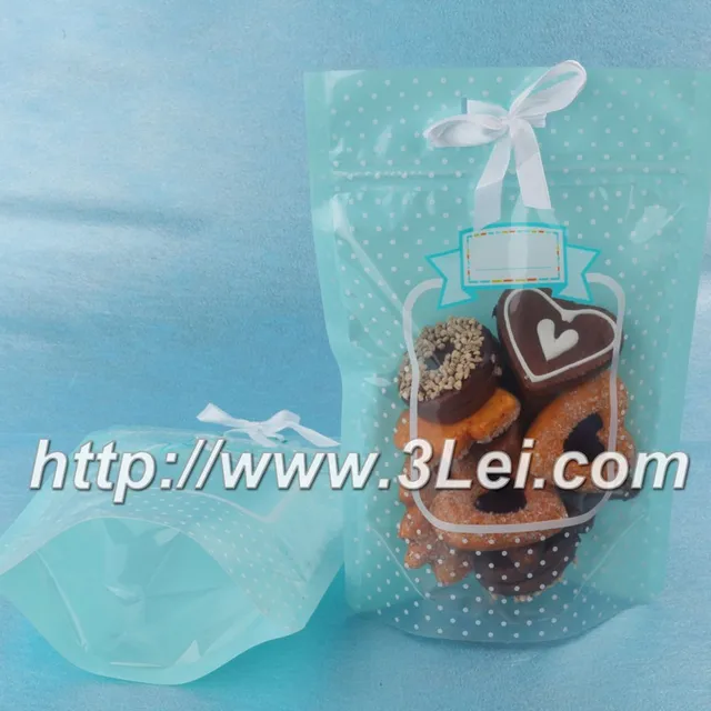 stand up cookie/candy packaging bag; self adhesive cookies bag