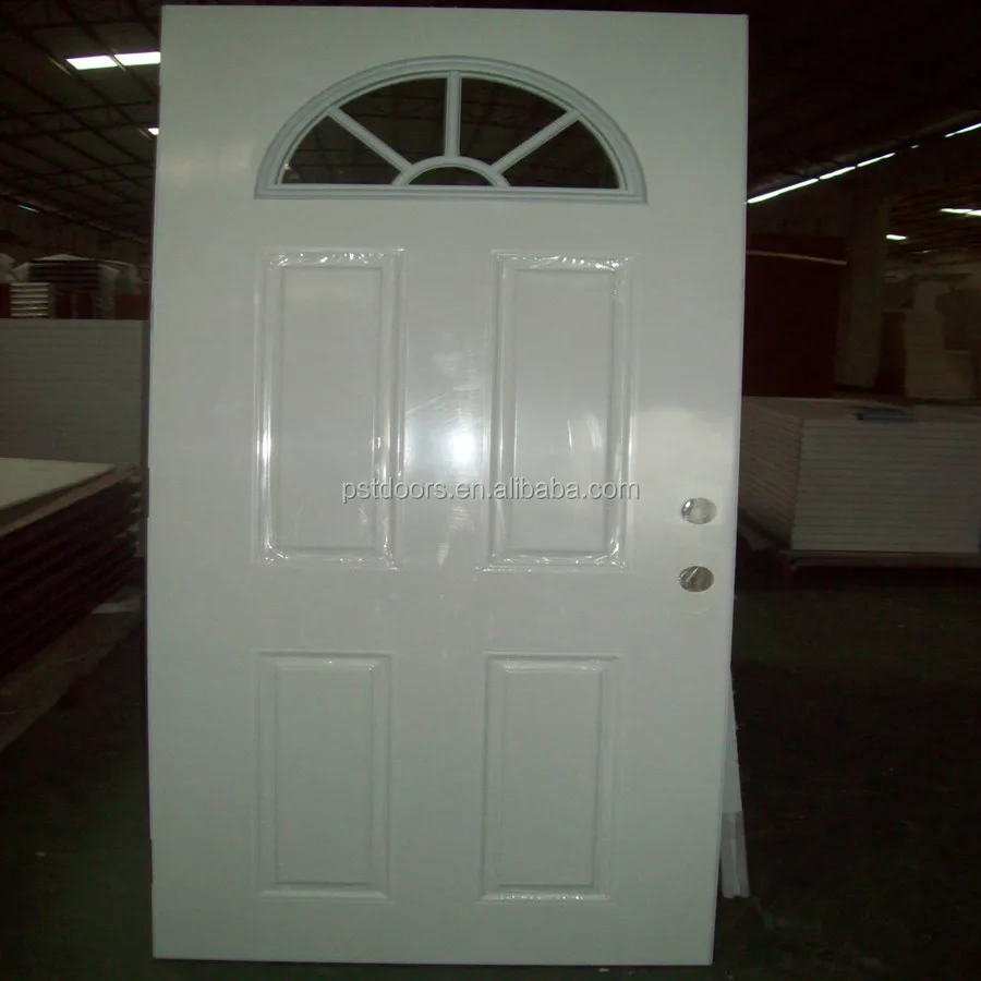 Steel Half Moon Glass Door Glass Metal Door 4 Panel Steel Entry
