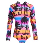 2019 One Piece Swimsuit Long Sleeve Swimwear Women Print Floral Bathing Suit Swimsuit One Piece Swim Surfing Wear