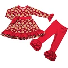 Hot Sale Newborn Baby Clothes Milk Silk Christmas Day Sugar Kids Fancy Clothing Sets Outfit