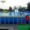 Commercial big PVC metal frame swimming pool for backyard, Hot sale large rectangular frame pool set for kids and adults