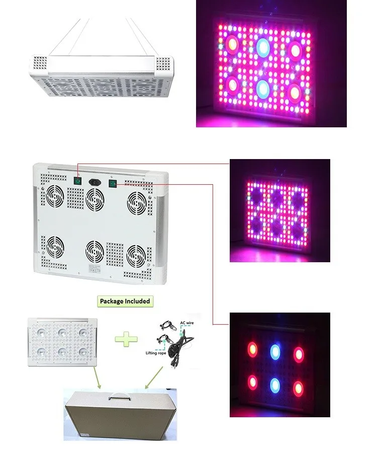 2016調光可能3ワットepistarチップ300ワット600ワット800ワット1000ワットcobフルスペクトラムled成長ライトパネルランプ用医療植物仕入れ・メーカー・工場