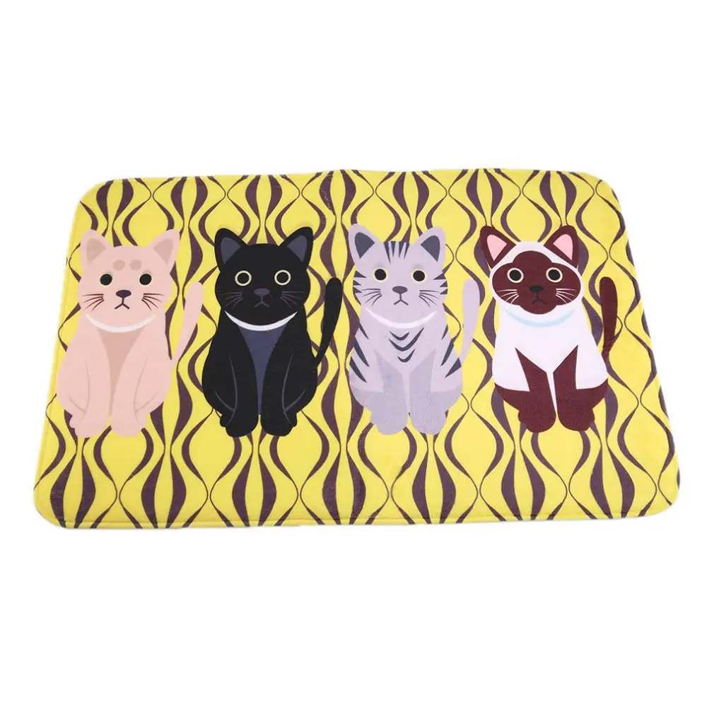 New hot Creative Kawaii Welcome Floor Mats Animal Cat Print Bathroom Kitchen Carpets House Doormats For Living Room Anti Slip