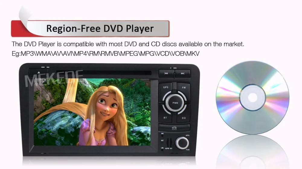 Cheap Free shipping 2 DIN Car dvd player radio for AUDI A3 S3 RS3 2002-2012 with Car GPS navigation multimedia camera DVR 1080P MIC A3 28