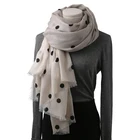 Factory Price Classic Polka Dots Fashion Design wool Scarf For Ladies
