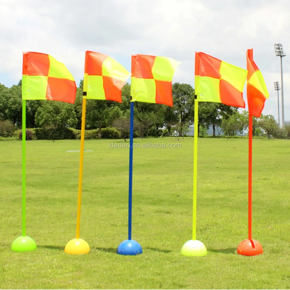Pvc Soccer Training Corner Flags With Turf Base Injection Water