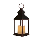 Brown Home Decor Plastic High Quality Battery Operated Lamp Small candle Memorial Lantern
