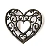 Antique heart shape cast iron metal dinning table decorative trivets