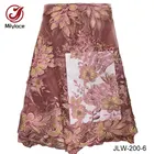 Wholesale Import Floral Nylon Embroidered Bead Pearl Lace Fabric for Wedding Dress