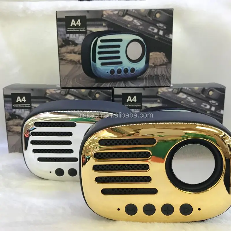 China factory leather Vintage boombox retro portable mini bluetooth speaker with remote control FM radio - ANKUX.COM