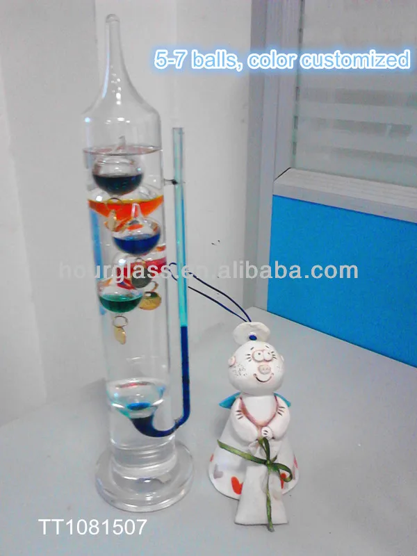Galileo Thermometer With Barometer/ Glass Thermometer With Barometer