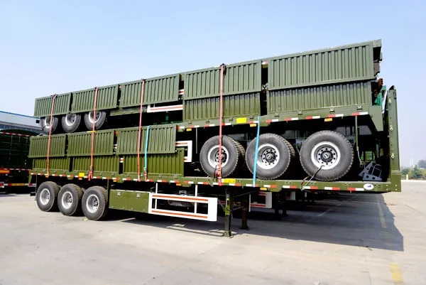 Multi function 3 Axles Flatbed Side Wall fence Cargo semi trailer