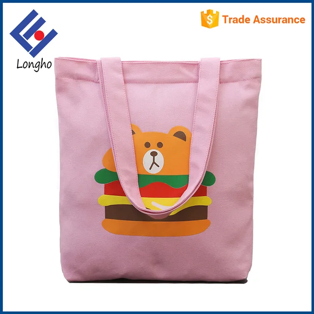cute grocery bag canvas lovely cartoon anime bear shopping bag