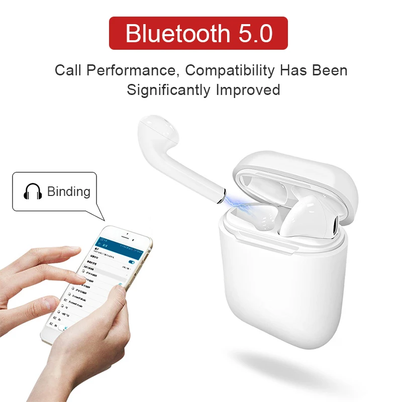 Rohs Sports Mini Gaming HandsFree Wireless Bluetooth Headset Manual Earphone Earbuds Tws I9S i7s i8x i10 i12 - ANKUX.COM
