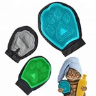 Amazon Small Puppy Fur Shedding Mittens Pet Washing Brush Silicone Dog Grooming Glove