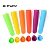 6 Pack Ice Pop Maker Set Silicone Popsicle Mold