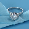 Fashion jewelry prong setting 18K white gold 2ct moissanite wedding ring